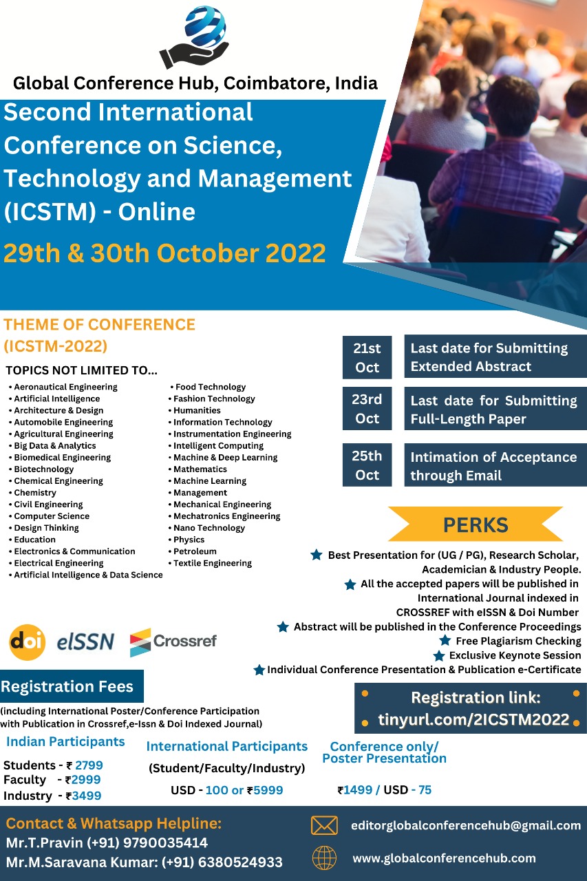 Second International Conference on Science, Technology and Management ICSTM 2022